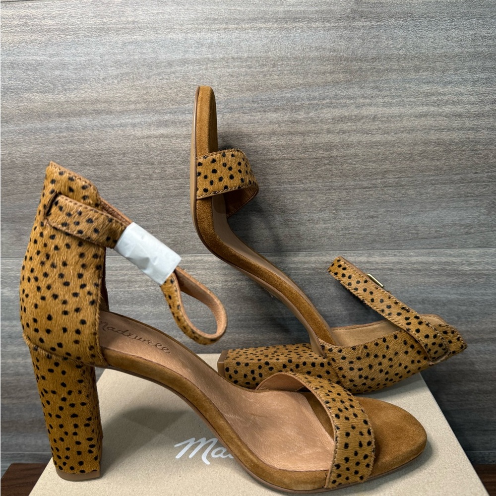 Madewell The Brooke Ankle-Strap Sandal in Spot Dot Calf Hair